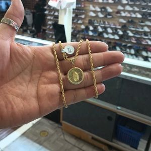 10k gold chain and charm set